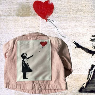 Veste bébé worker Banksy Girl with balloon