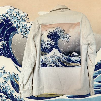 Veste velours Hokusai : L'art de la grande vague Veste velours Hokusai : L'art de la grande vague