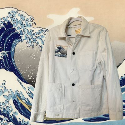 Veste velours Hokusai : L'art de la grande vague