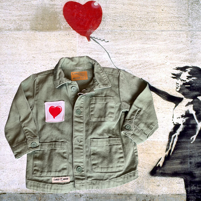Veste bébé worker Banksy Girl with balloon