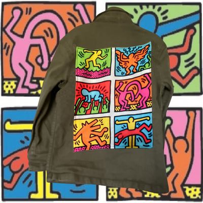 Veste kaki enfant Keith Haring