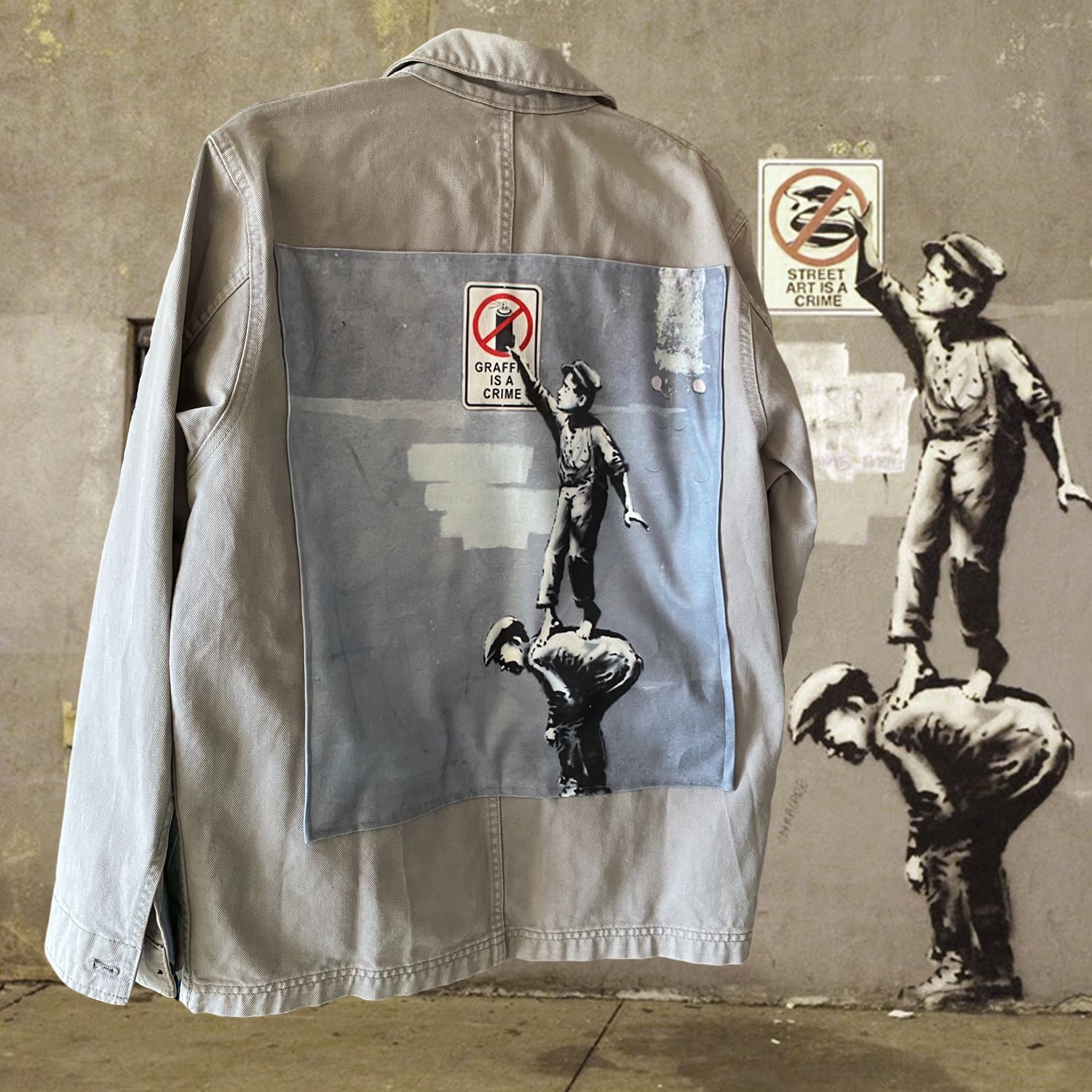 Veste Style workwear Banksy : Graffiti is a crime