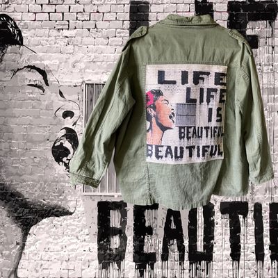 Veste kaki Banksy : Le streetart sur vos épaules