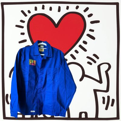 Veste Bleu de travail Haring Love L’art urbain à porter
