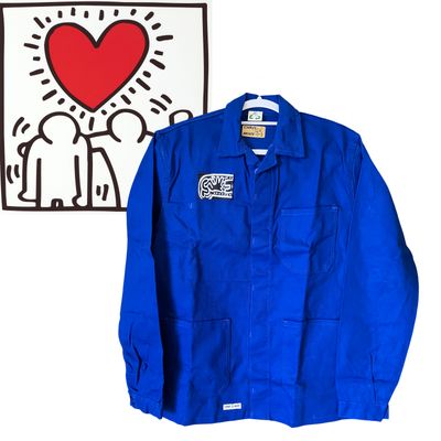 Veste Bleu de travail Haring Love L’art urbain à porter