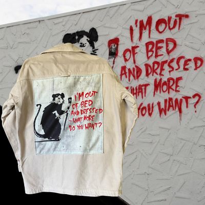 Veste workwear Banksy – "I'm out of bed and dressed"