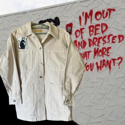 Veste workwear Banksy – "I'm out of bed and dressed"