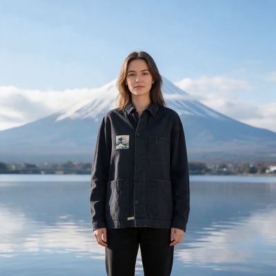 Veste style workwear Hokusai: L'art de la Grande Vague
