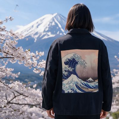 Veste style workwear Hokusai: L'art de la Grande Vague