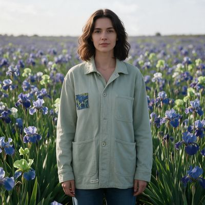 Veste style workwear van Gogh : Iris et vibrance impressionniste