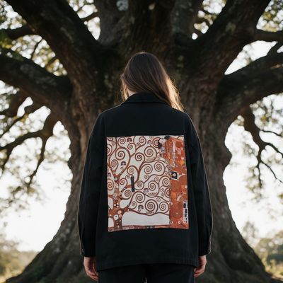 Veste Style workwear Klimt : L’Arbre de vie Veste Style workwear Klimt : L’Arbre de vie