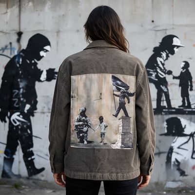 Veste  velours Banksy : l’art de résister