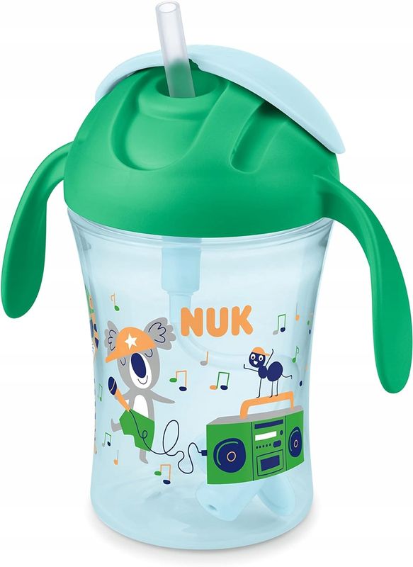 NUK Motion Cup NIEKAPEK z elastyczną słomką 8 m+