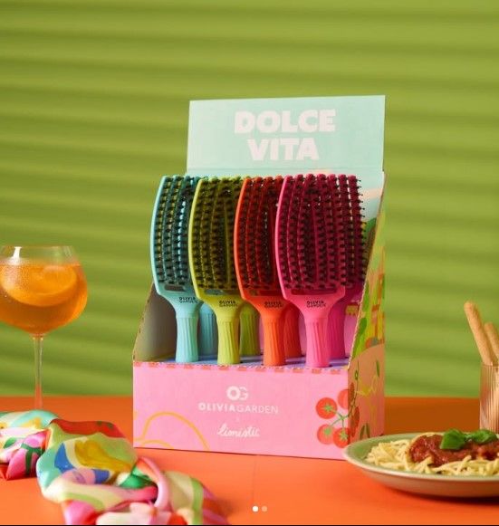 EXPOSITOR FINGERBRUSH DOLCE VITA OLIVIA GARDEN 8 PCS