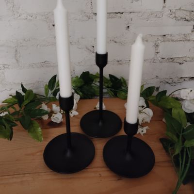 Lot 3 bougeoirs noirs