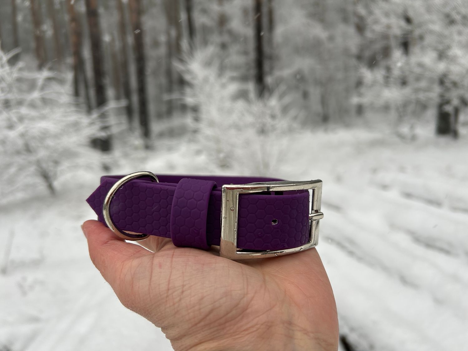 Obroża klasyczna 25mm fioletowa