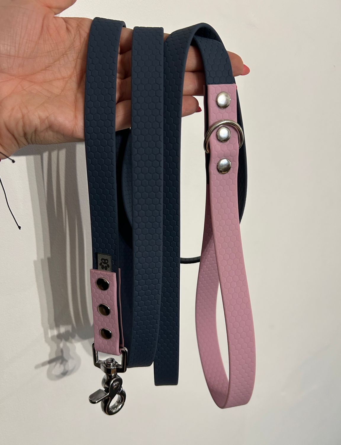 Smycz miejska 2,2m 20mm granat + lilia