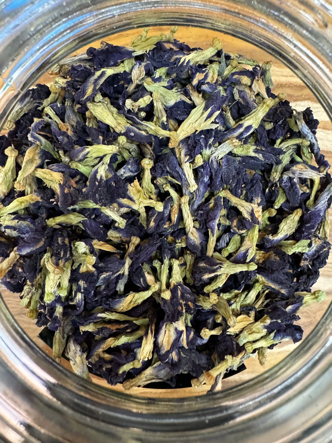 butterfly pea flower tea, great for mocktails, organic herbs