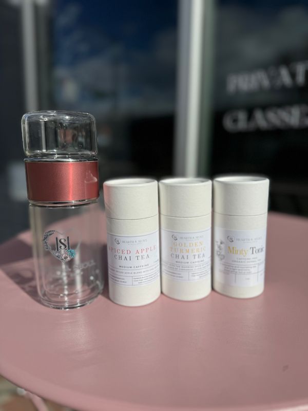 Travel Tea Set Glass infuser with tea canisters