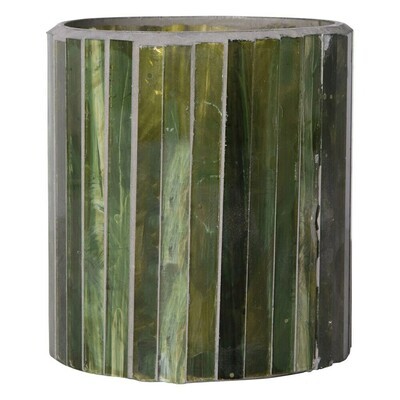 Green Mosaic Glass Tealight Holder