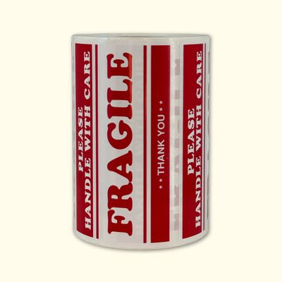 Fragile Labels International (3&quot; x 4&quot; Self Adhesive) - 50 Labels