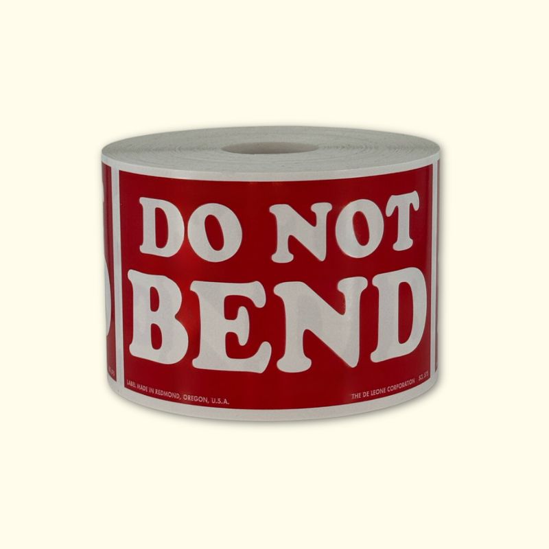 Do Not Bend Labels - 12 Labels