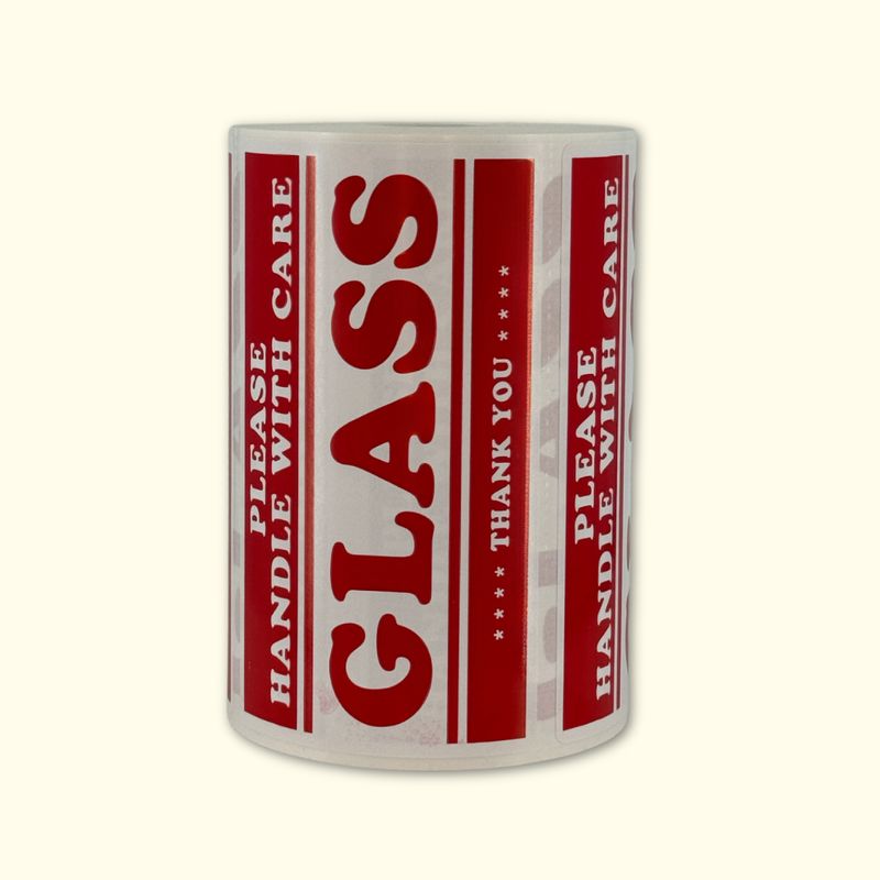 Glass Handle With Care Labels - 12 Labels