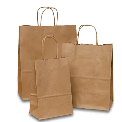 Shopping Bags - Kraft 10" x 5" x 13"