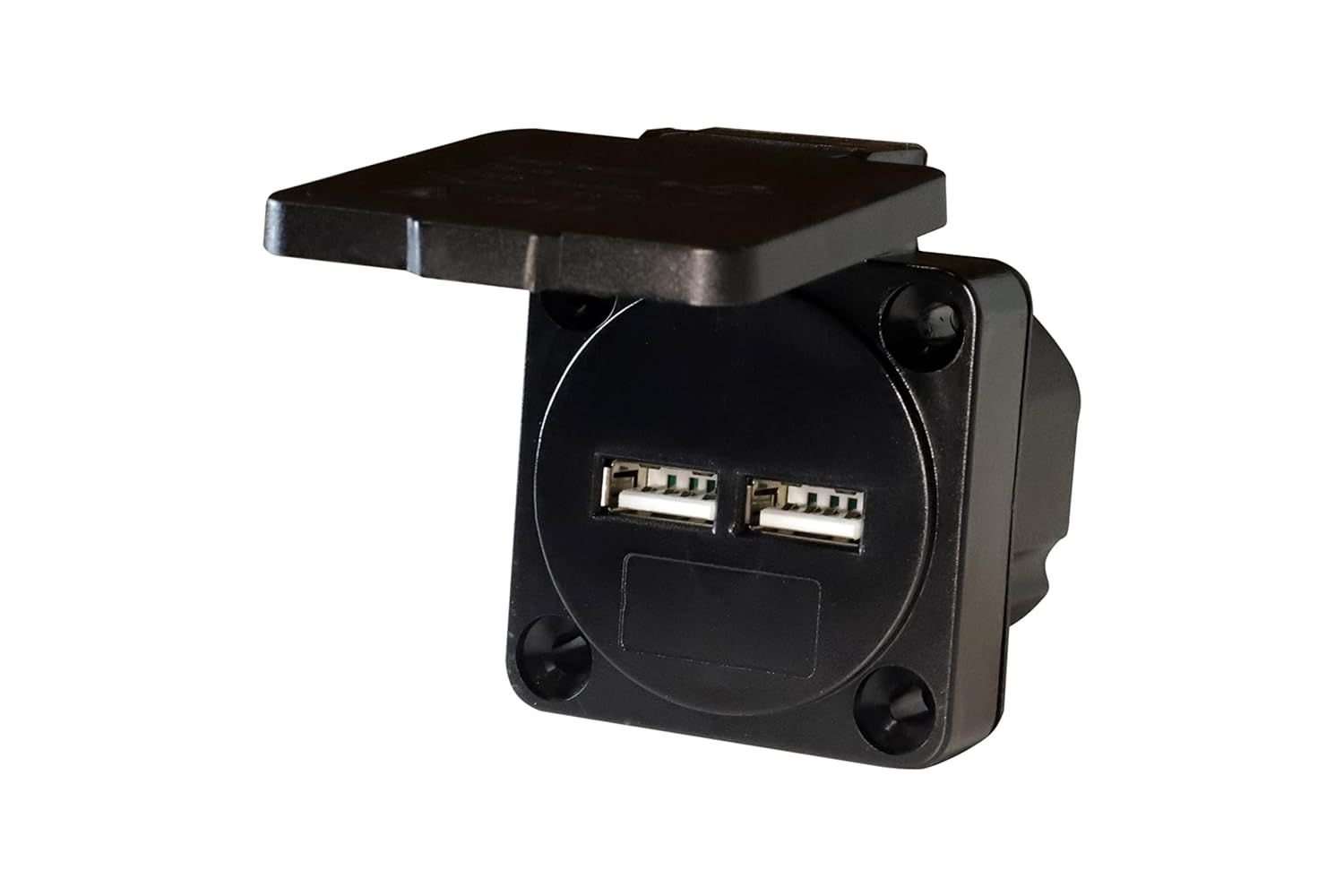 HOLZER USB (A-A) Anbaudose IP54 - Schwarz