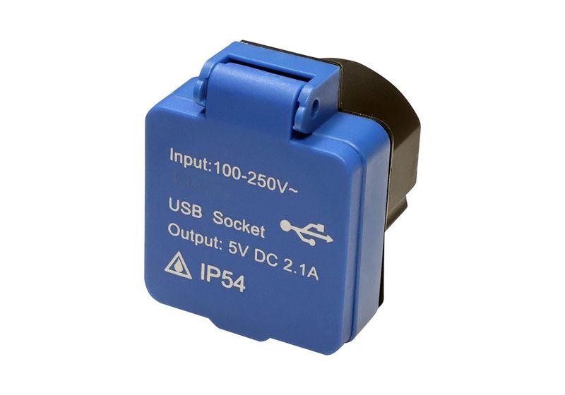 HOLZER USB (A-A) Anbaudose IP54 - Blau
