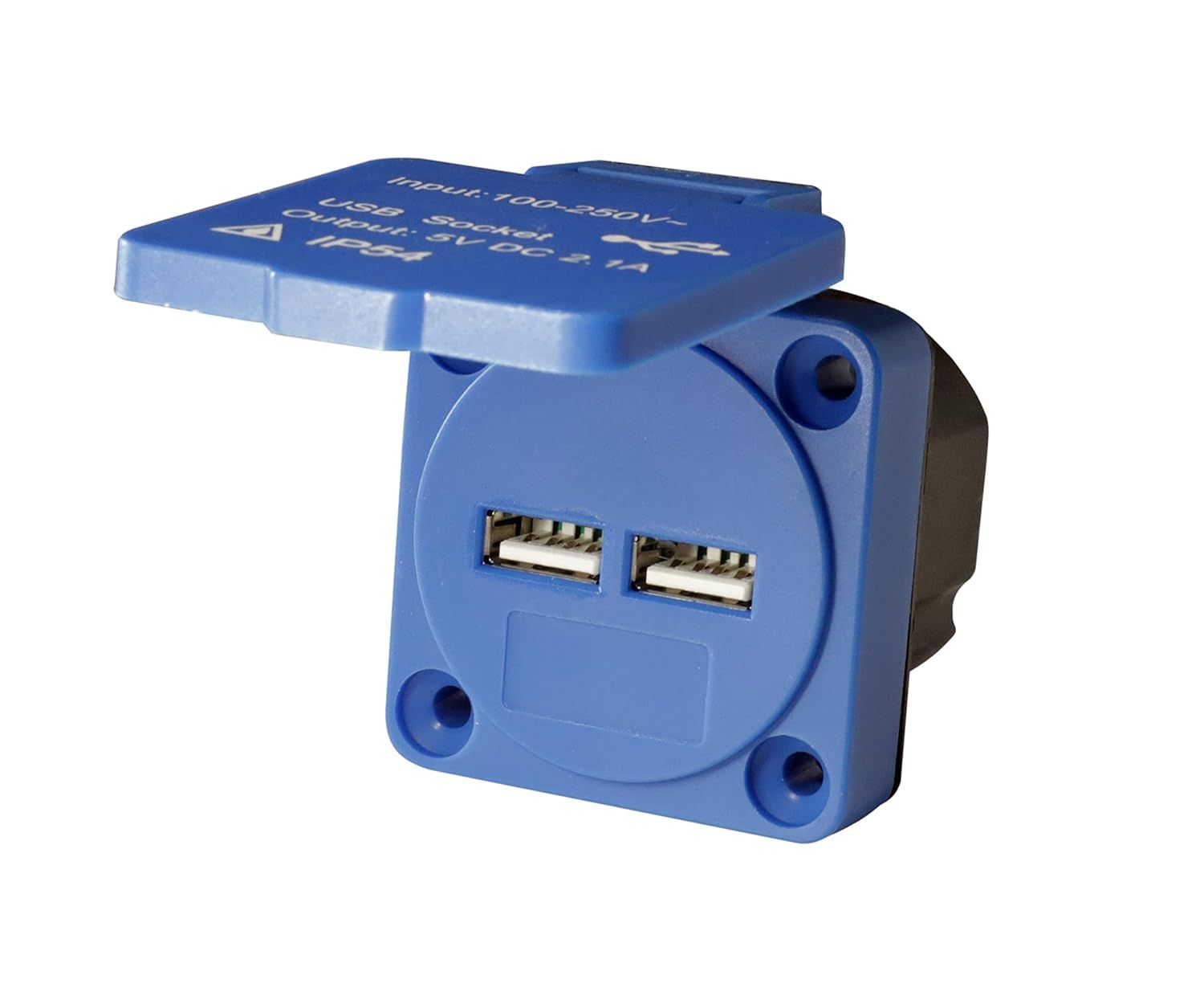 HOLZER USB (A-A) Anbaudose IP54 - Blau