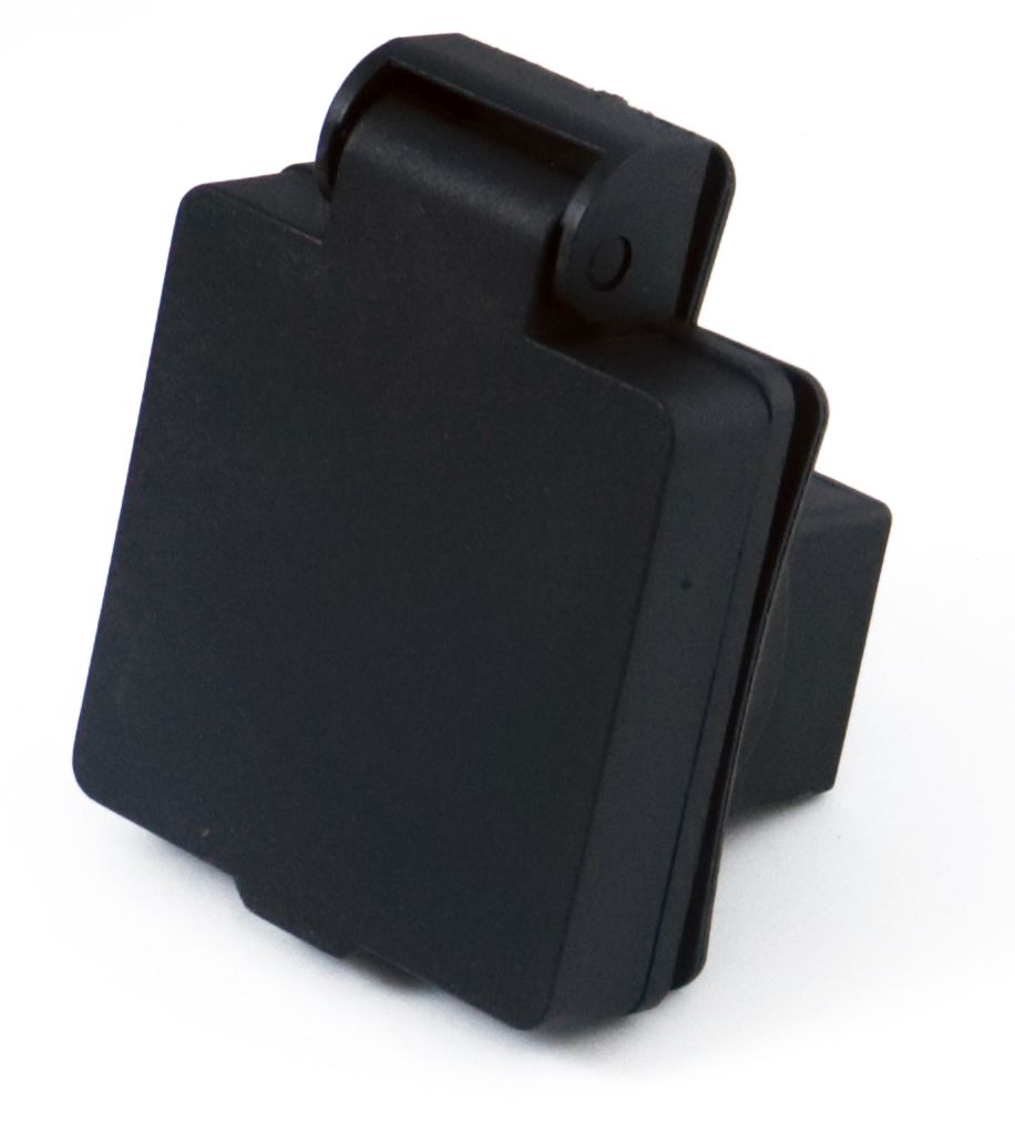 HOLZER Anbausteckdose Deckel Rechteck IP44 - Schwarz