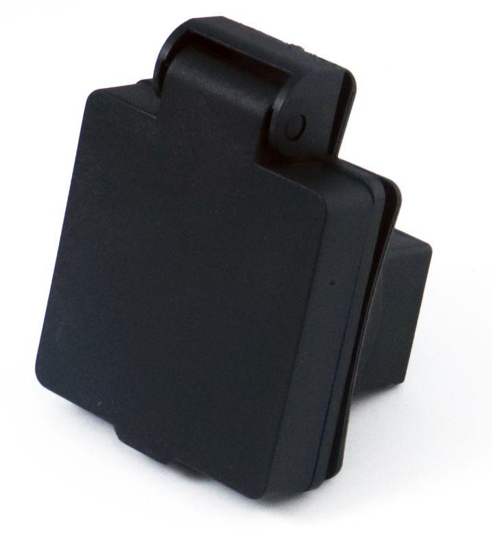 HOLZER Anbausteckdose Deckel Rechteck IP44 - Schwarz