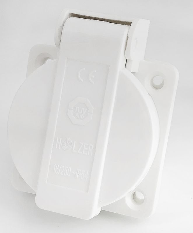 HOLZER Anbausteckdose IP54 - Weiß