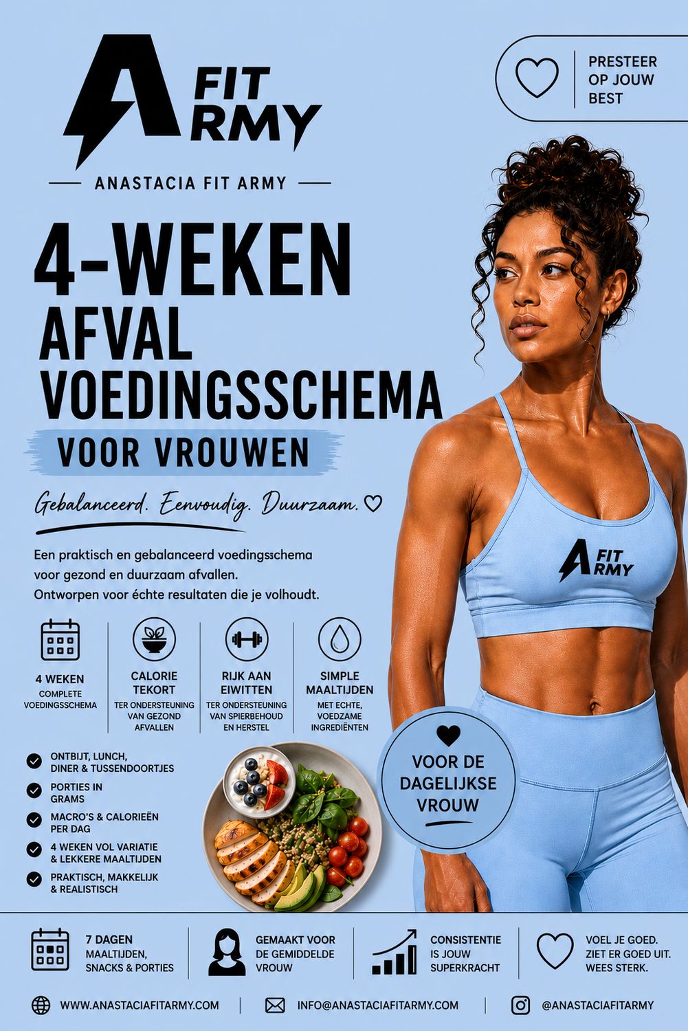 VOEDINGSSCHEMA AFVALLEN - VOOR VROUWEN (NL)