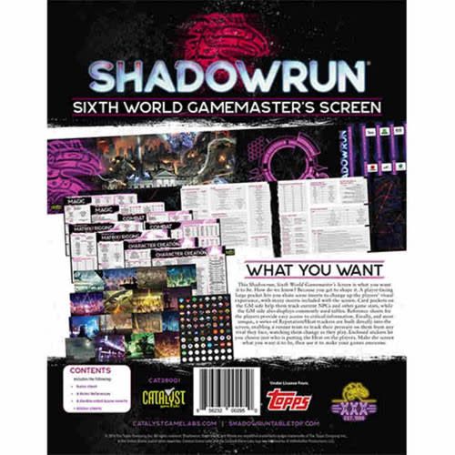 Shadowrun RPG: 6th Edition Gamemaster Screen