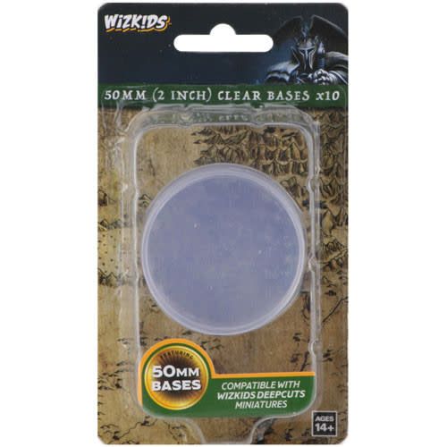 WizKids Deep Cuts Unpainted Miniatures: 50mm Round Base (10) Clear
