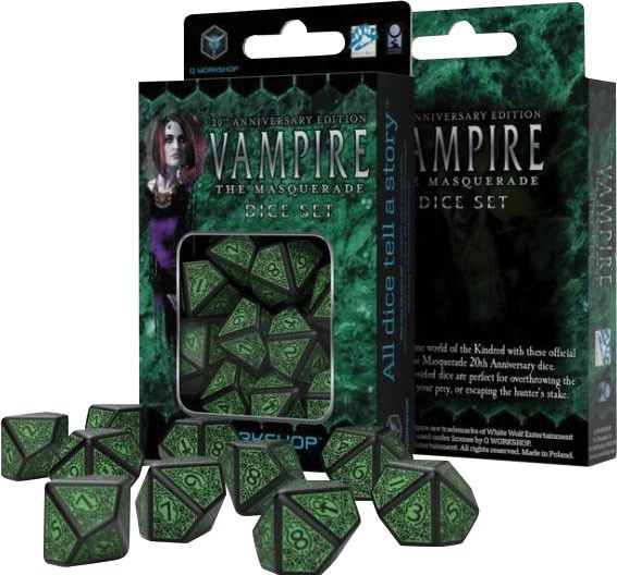 Vampire Ankh 10d10 Dice Set - World Of Darkness V20 RPG Dice, Gothic Style