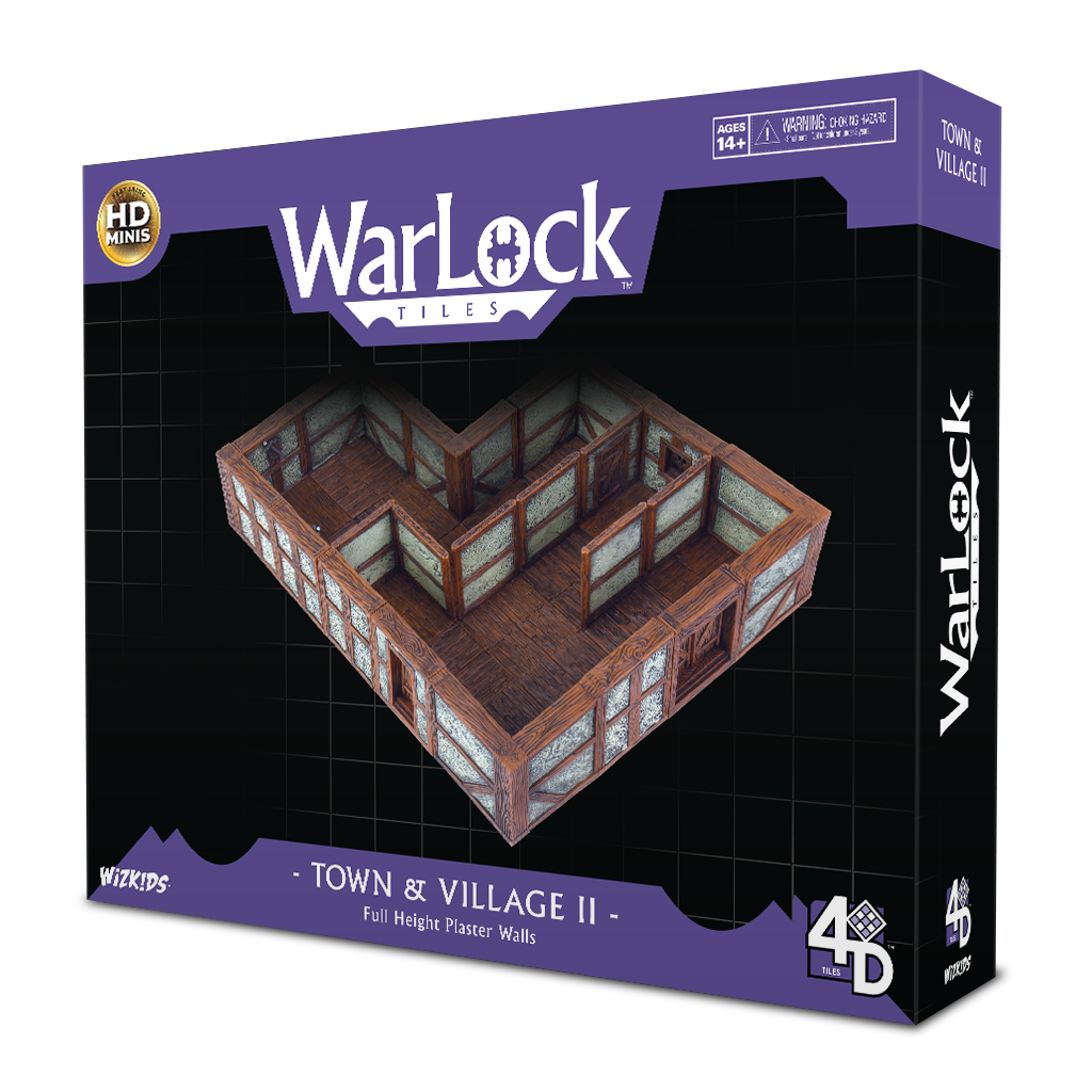 WarLock Tiles: Town &amp; Village II - Full Height Plaster Walls