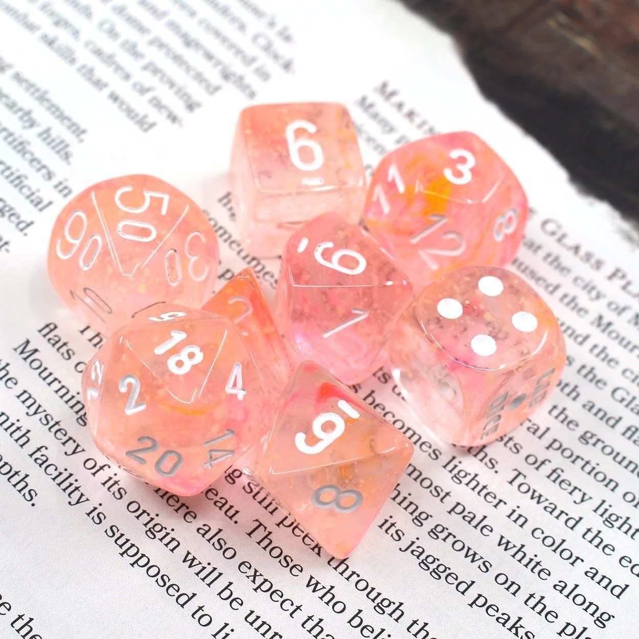 RPG Dice Set (7): Lab Dice Nebula Supernova Glow-In-The-Dark