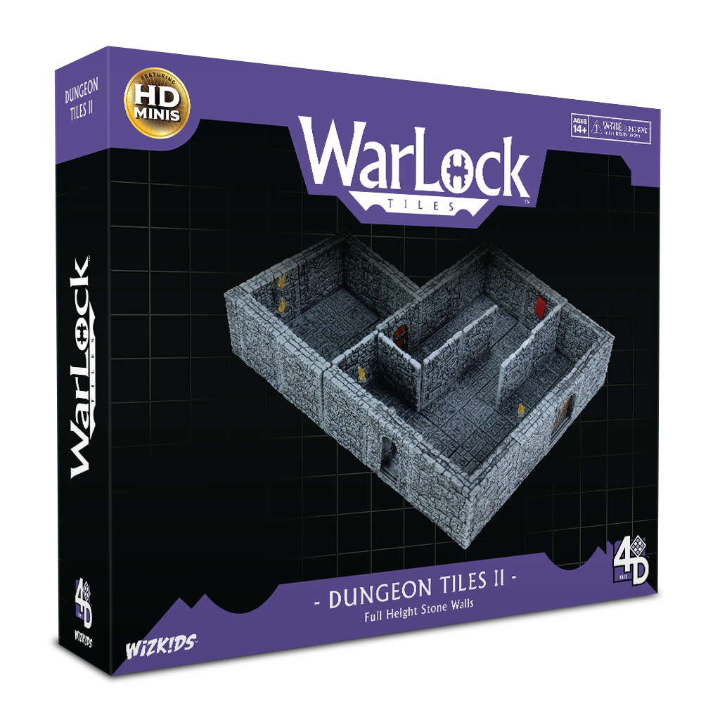 WarLock Tiles: Dungeon Tiles II Full Height Stone Walls