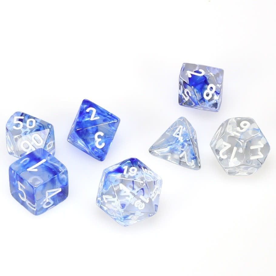 RPG Dice Set (7): Nebula Dark Blue with White