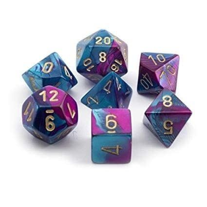 RPG Dice Set (7):Purple/ Teal Gold