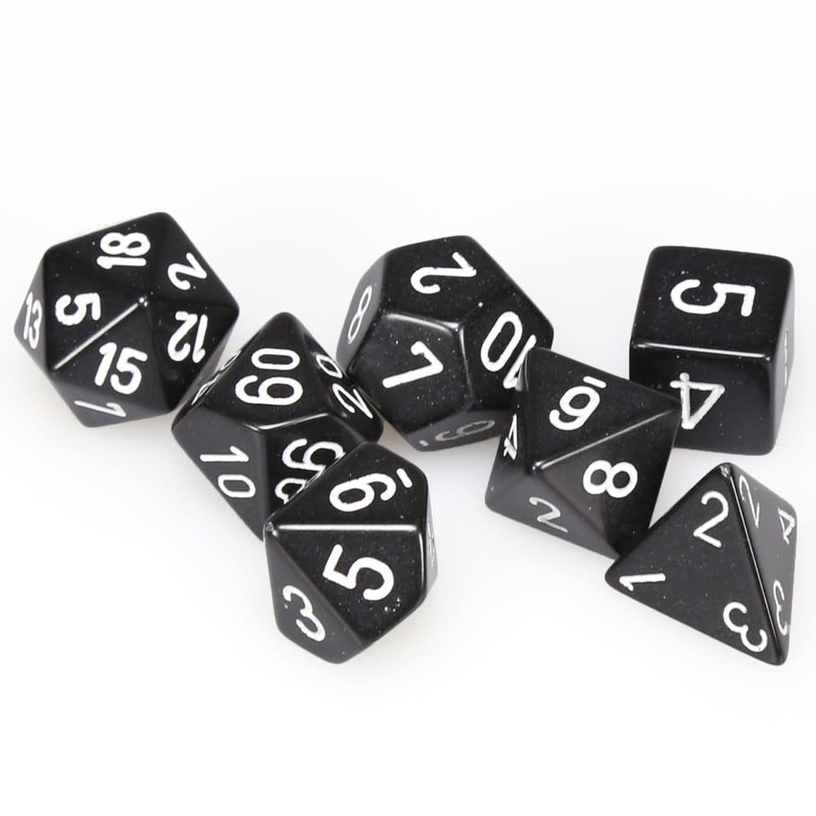RPG Dice Set (7): Black with White
