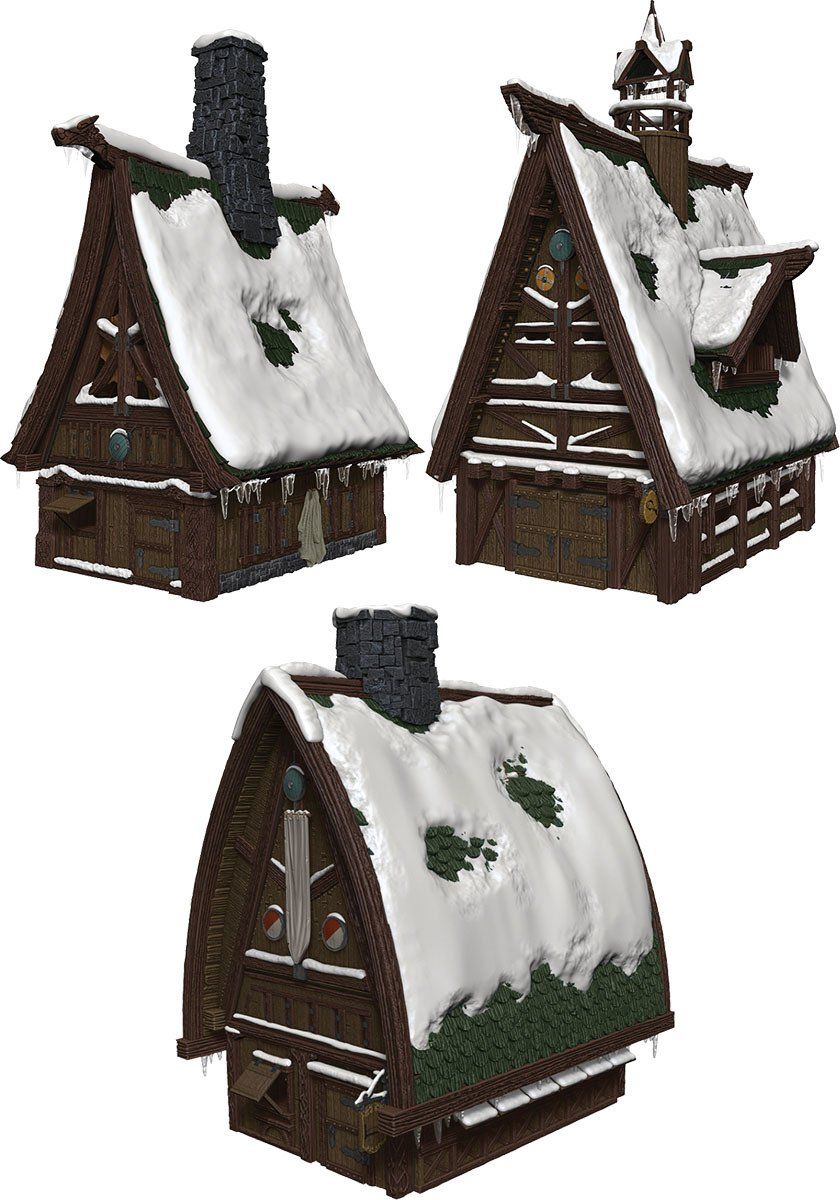 Dungeons &amp; Dragons Fantasy Miniatures: Icons of the Realms Icewind Dale: Rime of the Frostmaiden - Ten Towns Papercraft Set