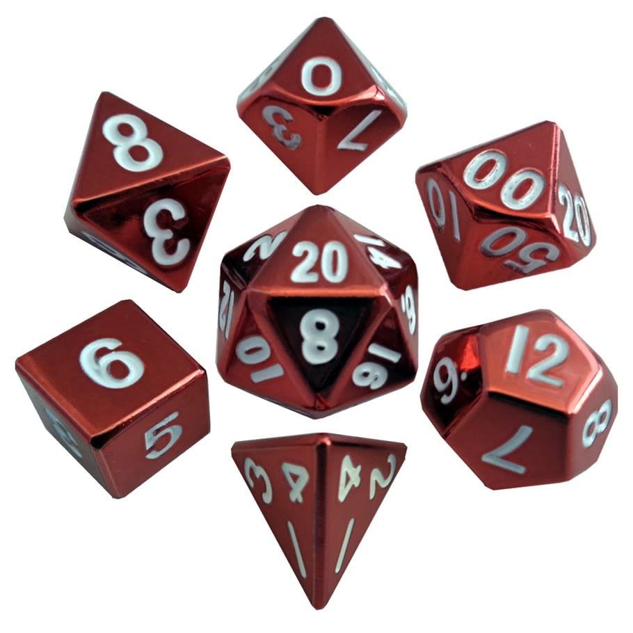 RPG Dice Set (7): Metal Red Painted