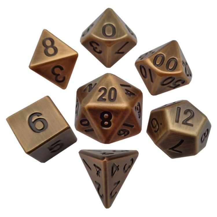 RPG Dice Set (7): Antique GD Metal