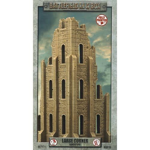 Gothic Battlefields - Large Corner - Sandstone (x1) - 30mm