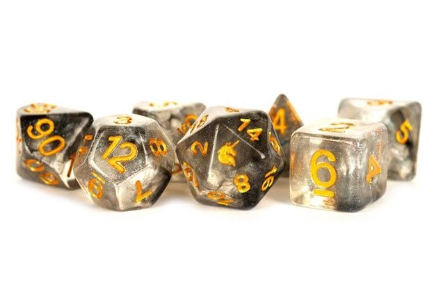 RPG Dice Set: 7 Set Unicorn Resin Poly: Rogue Rage