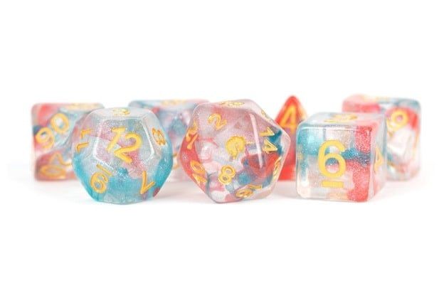 RPG Dice Set: 7 Set Unicorn Resin Poly: Celestial Blossom